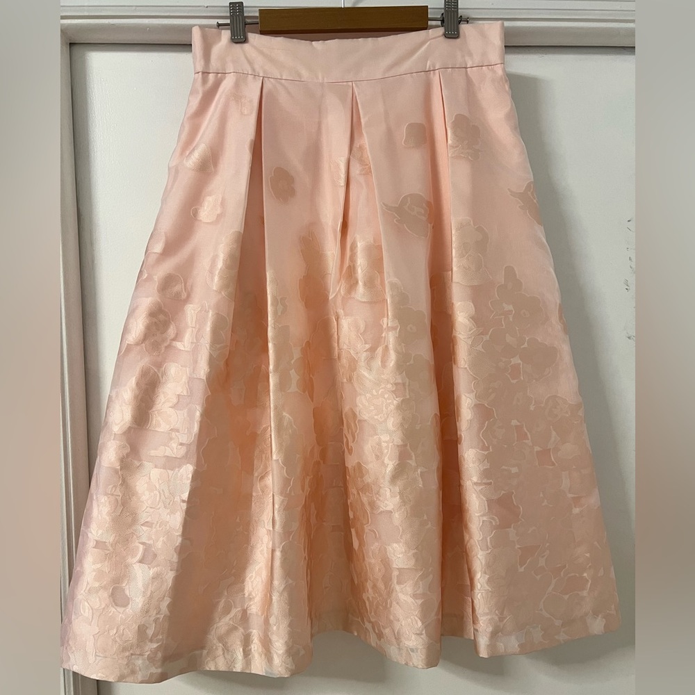 Eliza J Blush Floral Jacquard Midi Skirt